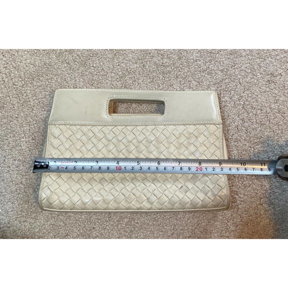 Pantera White Leather Clutch